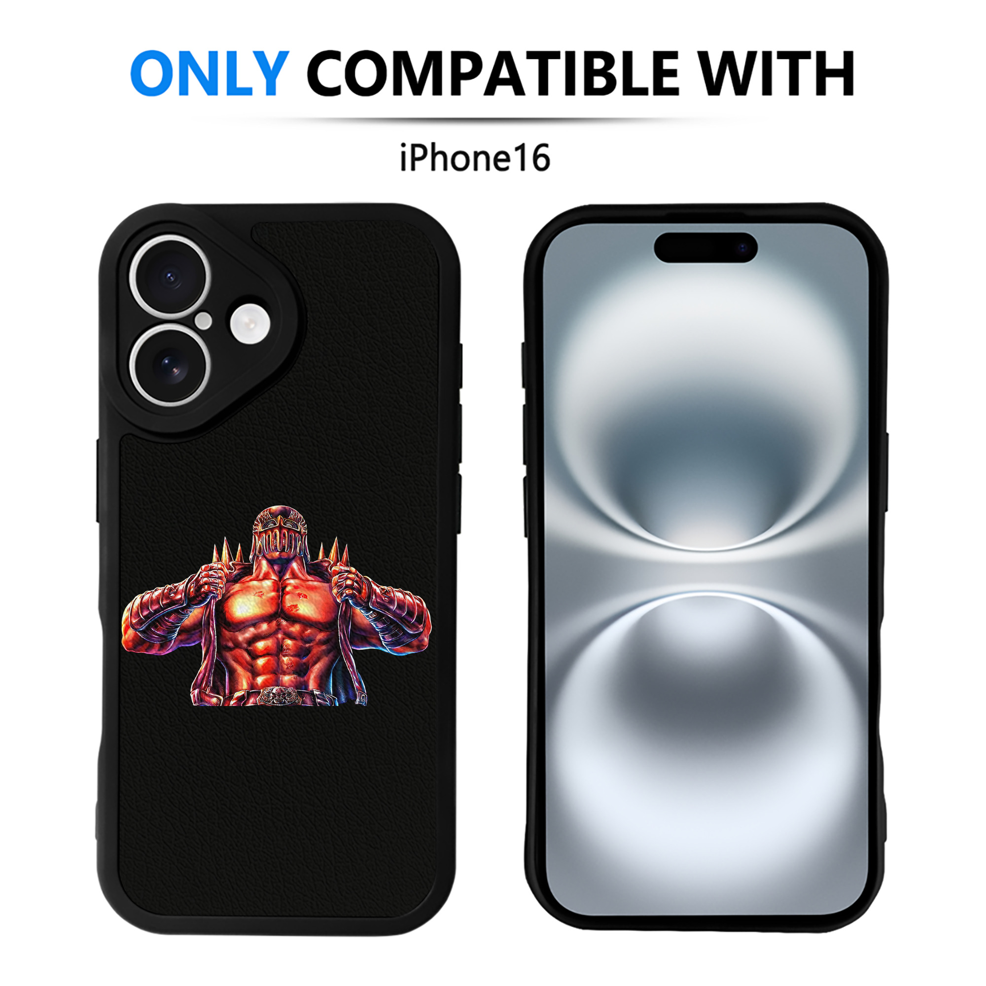 （画像用） 北斗の拳 Fist of the North Star 【iPhone 16シリーズ対応】シリコンスマホケース（レザー調） 材質：シリコン